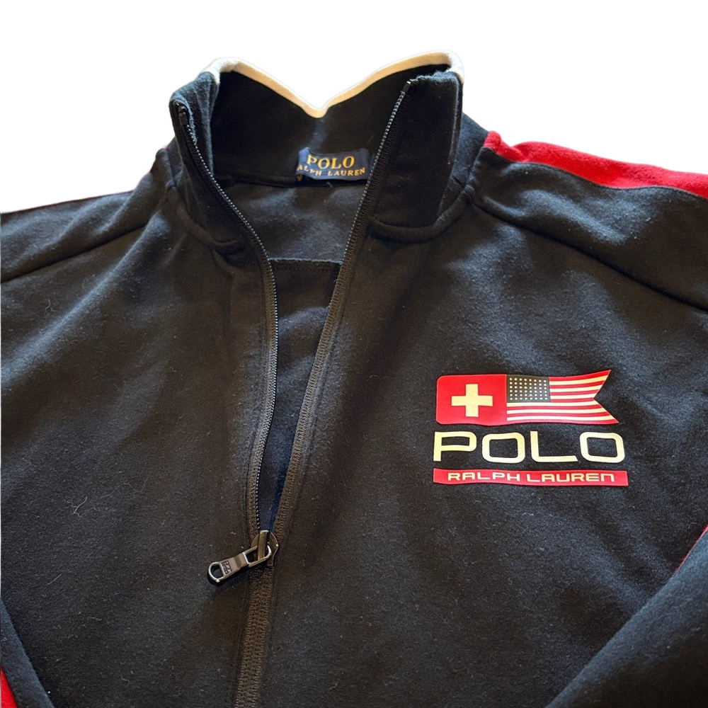 Polo Ralph Lauren Large Vintage Flag Fleece Full Zip Sweatshirt/Jacket